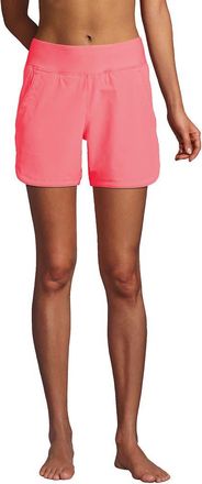 Lands End 5 Quick Dry Elastic Waist Board Shorts Swim Cover-up Shorts with Panty in Wood Lily at Nordstrom, Size 10
