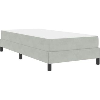 vidaXL Cama Tipo Box Spring Con Colch&oacute;n Gris Claro 80 X 220 Cm Tela Vidaxl