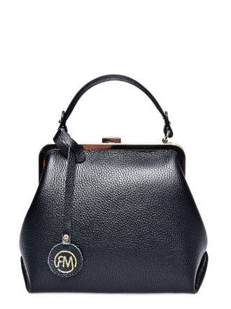 Roberta M Zwart Rundleer Tas