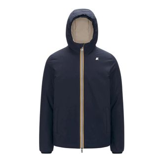 K-Way Omkeerbare Waterdichte Winddichte Jas - Heren - Zomerjassen - Blauw - S - Polyester - Jassen