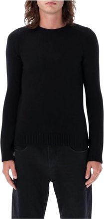 Saint Laurent Truien & Vesten, Heren, Zwart, L, Trui met ronde hals en lange mouwen