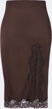Balmain Gonna midi con pizzo