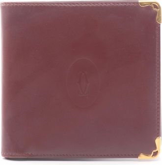 Cartier Bordeaux Leather Wallet (Bi-Fold) (Pre-Owned)