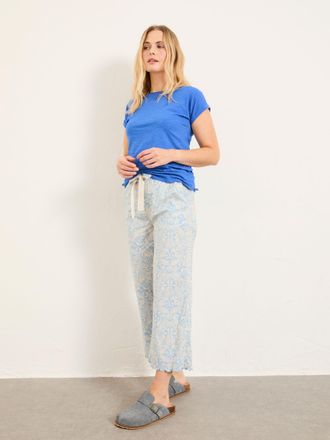 Fat Face FatFace Lola Pale Blue Cropped Floral Pyjama Bottom