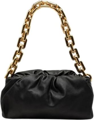 Bottega Veneta Pre-owned Chain Pouch - Dames - Vintage Clutch - Zwart - ONE Size - Leer - Vintage