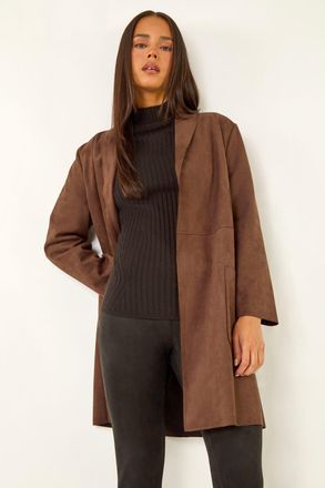 Roman Faux Suede Pocket Jacket