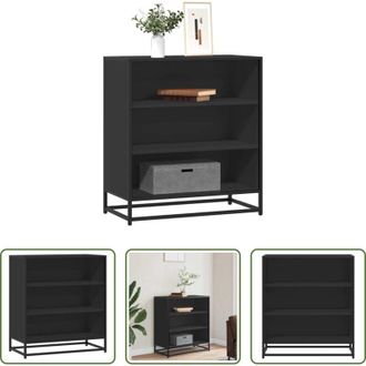 vidaXL Credenza moderna - Credenza Rovere Nera 68x35x76 cm in Truciolato e Metallo