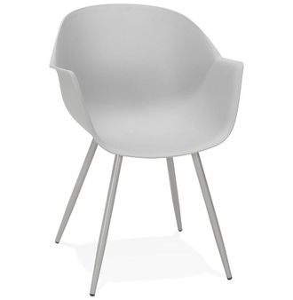 Alterego Grijze design stoel met armleuningen KELLY
