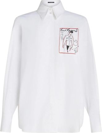 Karl Lagerfeld Series Poplin Shirt - Dames - Overhemden - Wit - S - Katoen - Overhemden