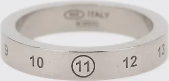 Maison Margiela Anello a fascia in argento 925 con logo numerico inciso