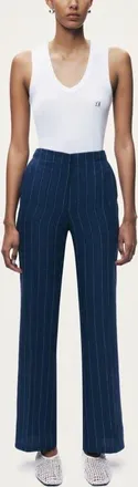 Nocturne Pinstripe Wide Leg Trousers in Multi-Colored at Nordstrom, Size X-Large