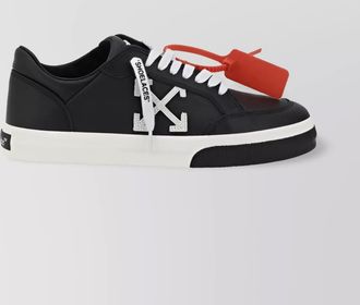 Off-white leather low-top sneakers