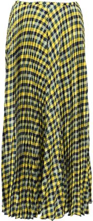 Joseph Abbot Plaid-Print Midi Skirt in Multicolor Silk