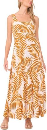 Vince Camuto Palm Print Maxi Dress in Burnt Orange at Nordstrom, Size Xx-Large