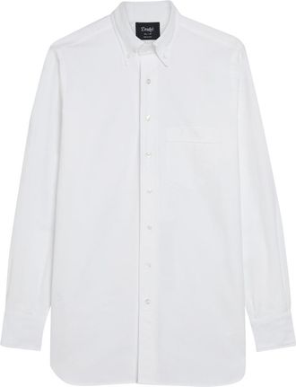 Drake's Drakes Cotton Oxford Shirt - White - 16.5 (C16.5 / XL)