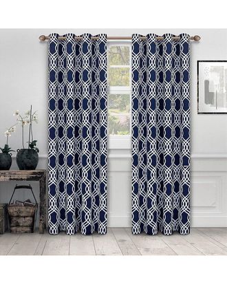 Superior 52X96 Ribbon Blackout Grommet 2Pc Curtain Panel Set