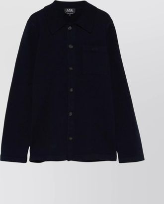 A.P.C. ribbed texture chest pocket long sleeves