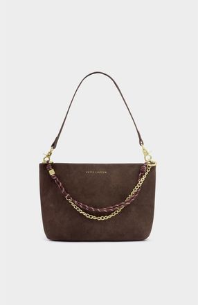 Katie Loxton Cord Small Shoulder Bag in Bitter Chocolate Suedette at Nordstrom