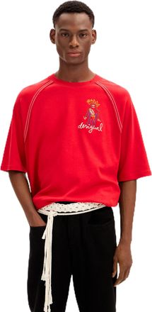 Desigual Mens Ts_Marcos T-Shirt, red, Collar Size: 17.5