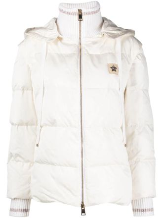 Lorena Antoniazzi Quilted Puffer Jacket With High Ribbed Collar And Hood