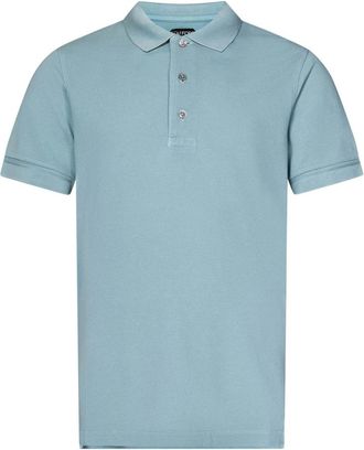 Tom Ford Polo Shirts, male, Blue, Size: XL Clear Blue Polo Shirt Elegant Style