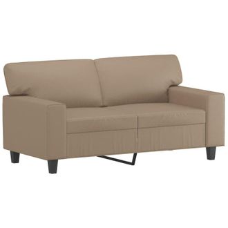vidaXL Sof&aacute; De 2 Plazas De Cuero Sint&eacute;tico Color Capuchino 120 Cm Vidaxl