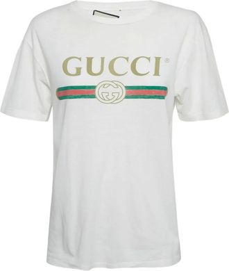 Gucci T-shirt met geborduurde logoprint - Wit