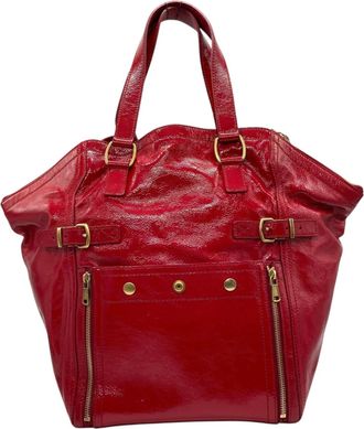Saint Laurent Downtown Handbag Patent Red Leather Handbag (Pre-Owned)