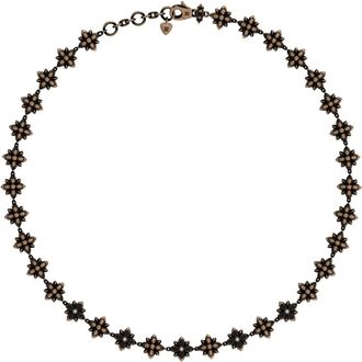 John Richmond Ketting Choker Bloem - Dames - Kettingen - Bruin - ONE Size - Leer - Accessoires