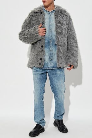 Diesel Faux Fur W-CLAES, Mens, Grey