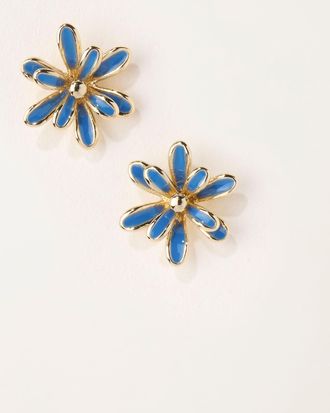 Fat Face FatFace Navy Flower Stud Earrings