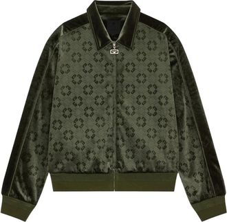 Givenchy Light Jackets, male, Green, M, Monogram Velvet Jacket