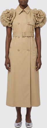 Max Mara Trench a doppiopetto di lino con maniche di rouches