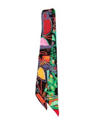 Hermès Foulard Twilly Modernisme Tropical in seta 2000-2020 - Nero