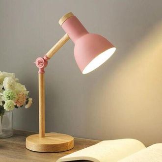 OEM L&aacute;mpara De Escritorio Led Plegable De Madera Y Hierro, Dise&ntilde;o N&oacute;rdico Creativo, Sencilla, Protege La Vista, L&aacute;mpara De Mesa De Lectura, Sala De Estar,