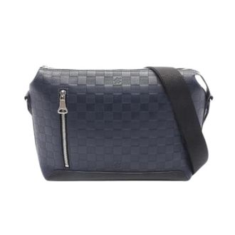 Louis Vuitton Pre-owned Discovery Messenger PM Damier Infini Leather Shoulder Bag - Heren - Pre-owned - Blauw - Maat: ONE Size Leer