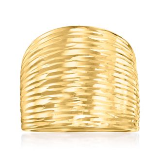 Canaria Canaria Italian 10kt Yellow Gold Diamond-Cut Dome Ring