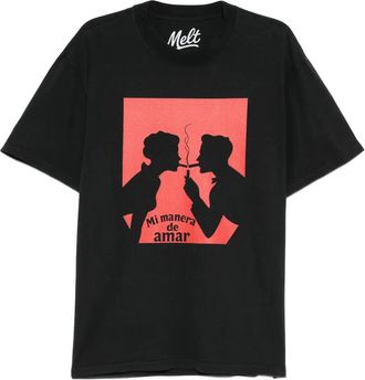 Melt T-shirt con stampa - Nero