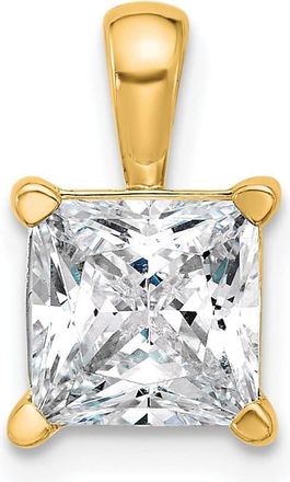 Diamond2Deal 14k Yellow Gold 2 1/2 Ct Princess Cut Lab Grown Diamond Pendant