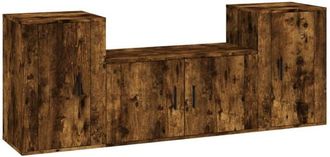 vidaXL Vidaxl - 3 Piece tv Cabinet Set Smoked Oak Engineered Wood