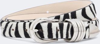 D&eacute;hanche D&eacute;hanche Hollyhock zebra-print calf hair belt