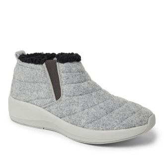 Dearfoams Womens Naomi Double Gore Bootie Indoor/Outdoor Winter Boot