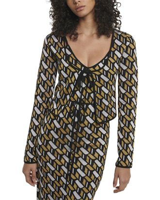 Derek Lam Carrie Crop Tie Wool-Blend Cardigan