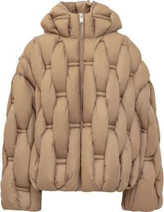 RAXXY Gewatteerde donsjas met capuchon - Dames - Winterjassen - Bruin - M - Leer - Jassen