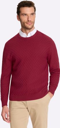 Marco Donati Rundhalspullover MARCO DONATI Pullover, Herren, Gr. 56/58, kirsche, 100% Baumwolle, Pullover Rundhalspullover
