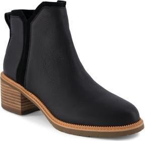 Toms Hailey Water Resistant Leather Bootie in Black at Nordstrom Rack, Size 9.5