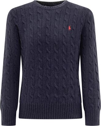 Polo Ralph Lauren Kabelgebreide trui - Heren - Ronde hals truien - Blauw - M - Truien & Vesten