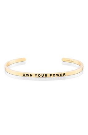 Mantra Own Your Power, Know Your Worth bracelet in Yellow Gold at Nordstrom