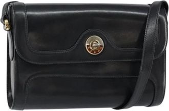 Gucci Pre-owned Leren Crossbodytas - Dames - Vintage Schoudertas - Zwart - ONE Size - Leer - Vintage
