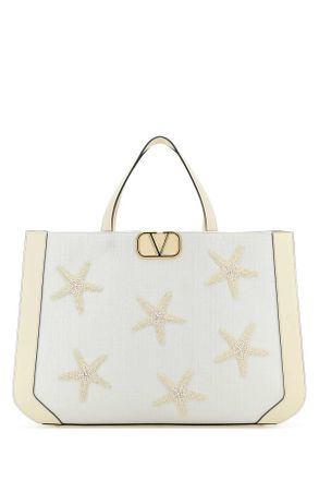 Valentino Garavani White Fabric Valentino Garavani Escape Shopping Bag